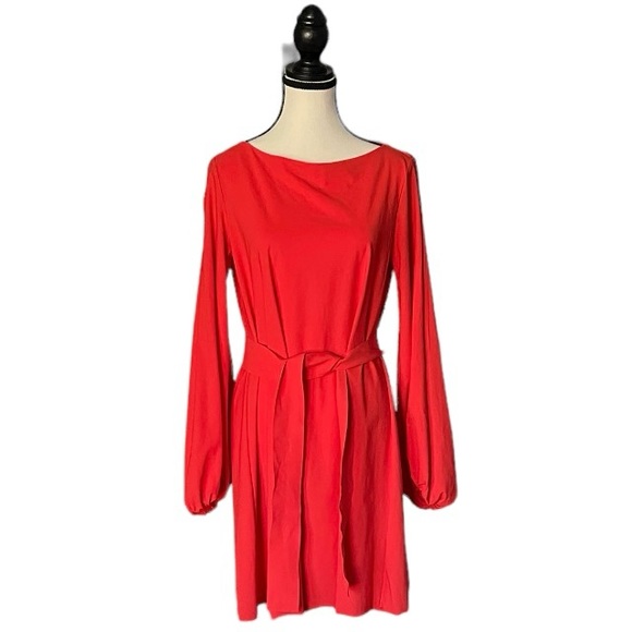 M2057 Maria Pinto Dresses M257 Maria Pinto Dress Orange Boat Neck